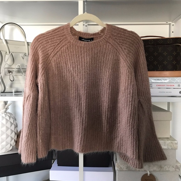 Olivaceous Sweaters - Olivaceous Fuzzy Bell Sleeve Sweater NWT